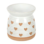 Keramische hartjes wax brander in beige