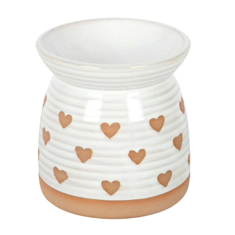Keramische hartjes wax brander in beige
