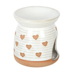 Beige oliebrander met hartjes en theelichtje