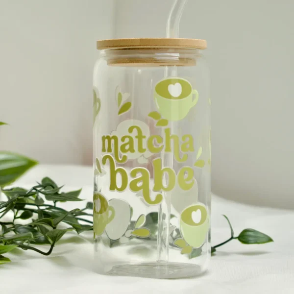 Glazen beker - Matcha babe
